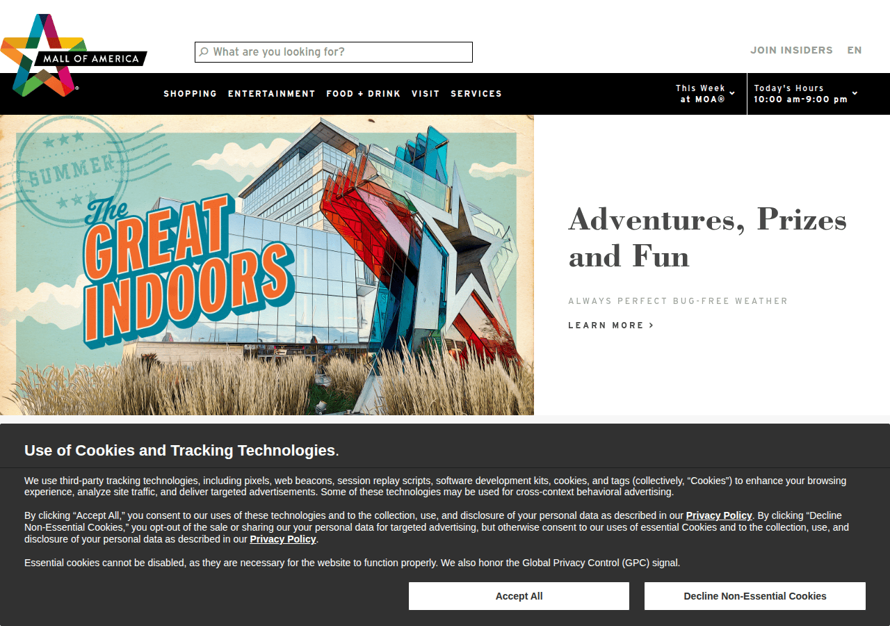 Screenshot of mallofamerica.com