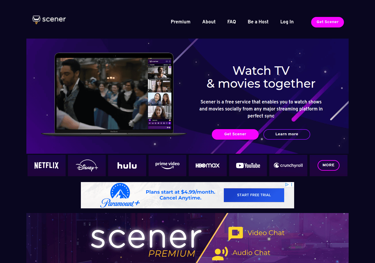 Screenshot of scener.com