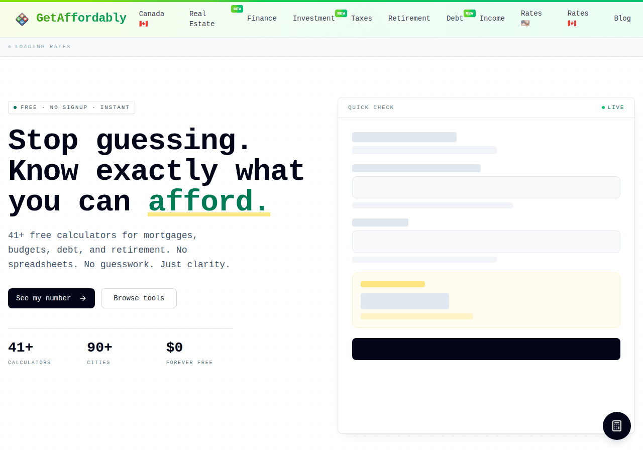Screenshot of getaffordably.com