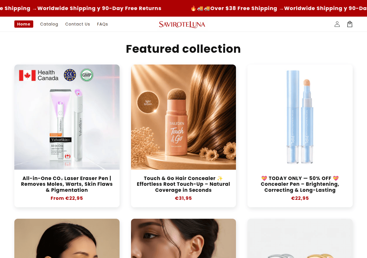 Screenshot of saviroteluna.com
