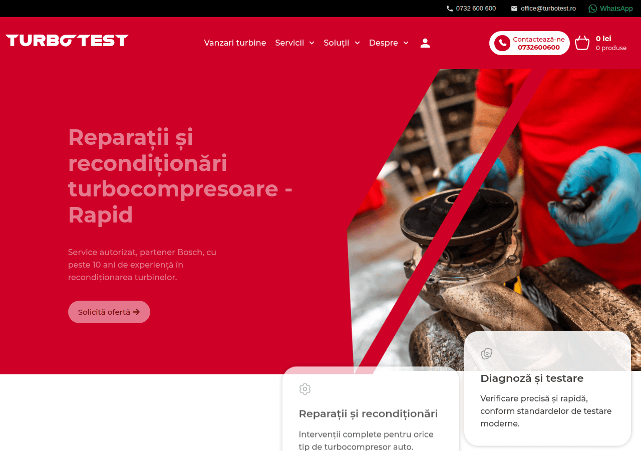 Screenshot of turbotest.ro