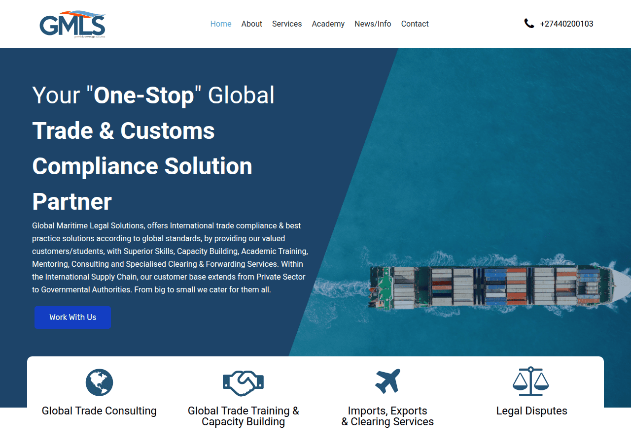 Screenshot of gmls.co.za