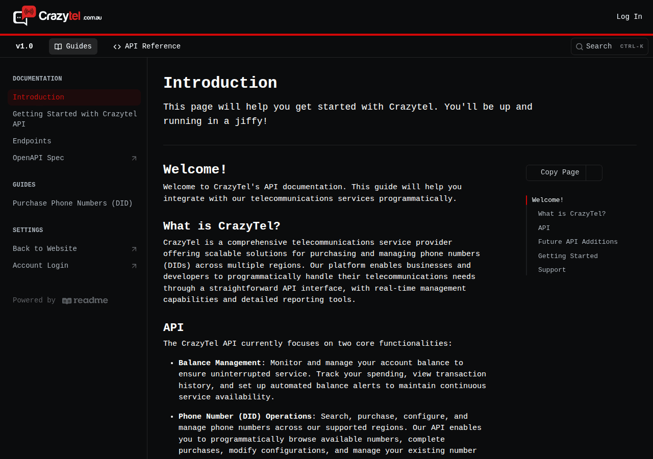 Screenshot of crazytel.io