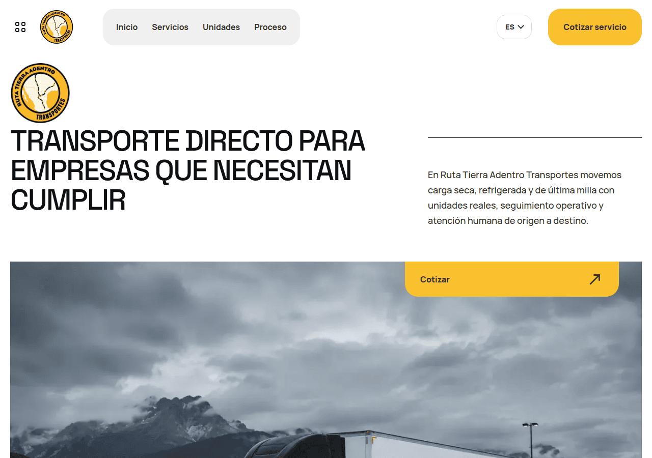 Screenshot of rutatierraadentro.mx