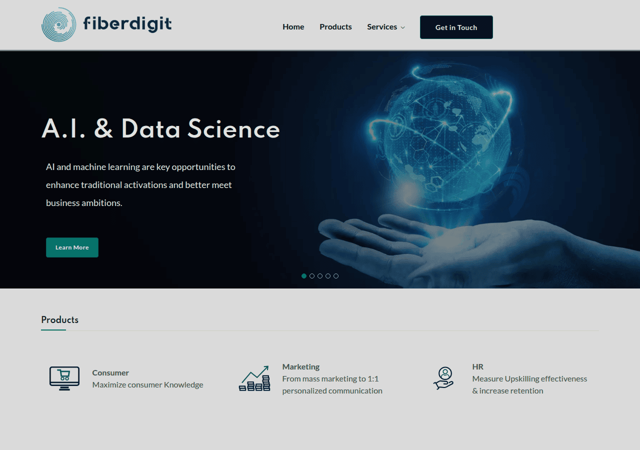 Screenshot of fiberdigit.com