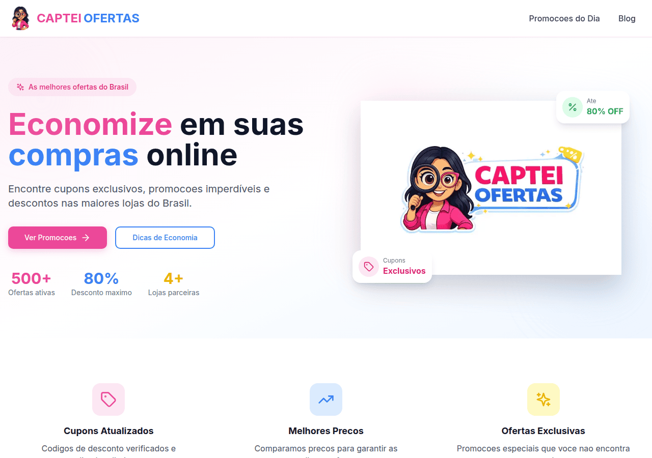 Screenshot of capteiofertas.com.br