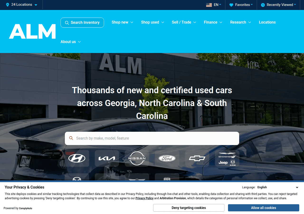 Screenshot of almcars.com