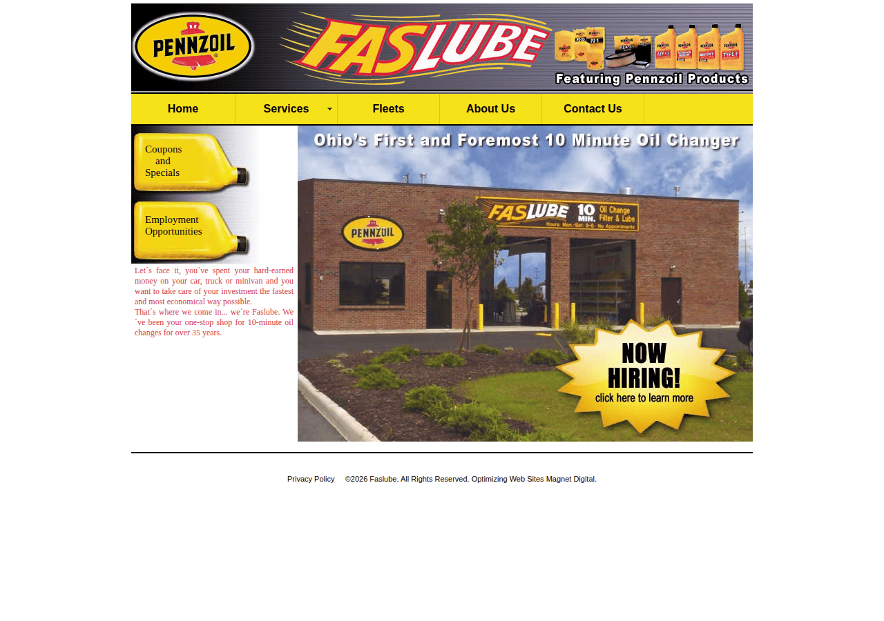 Screenshot of faslube.com