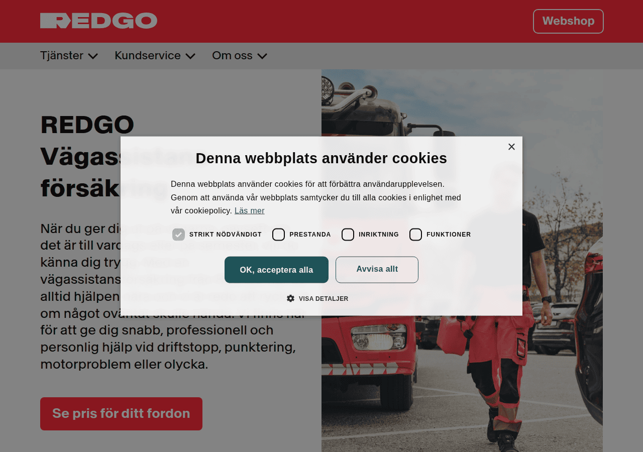 Screenshot of redgo.se