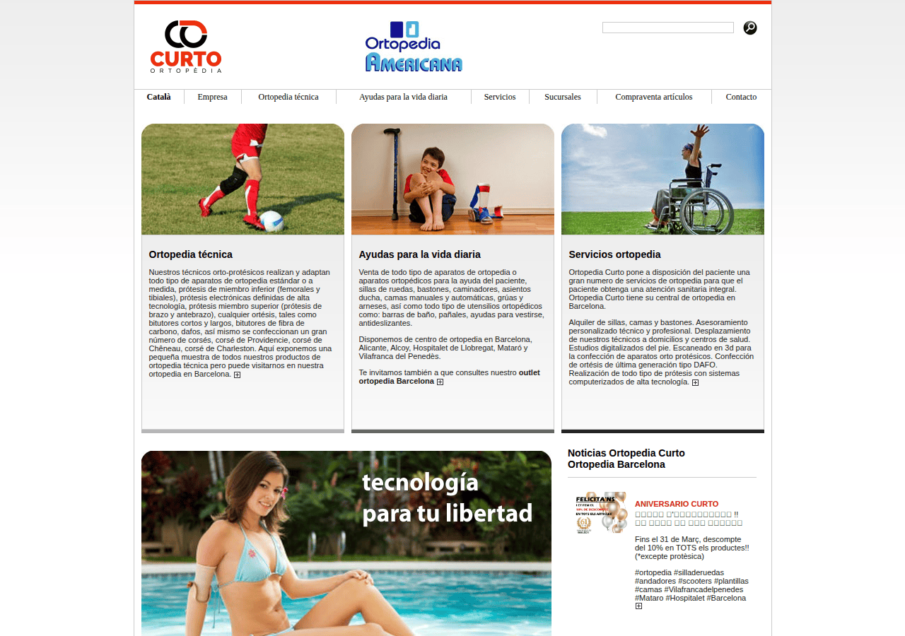 Screenshot of ortopediacurto.com