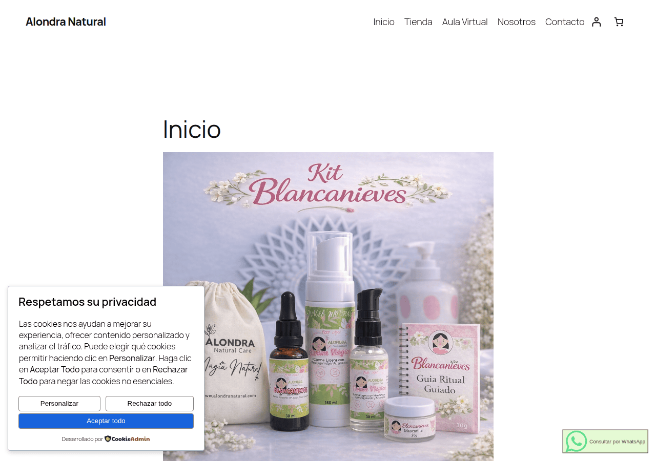 Screenshot of alondranatural.com