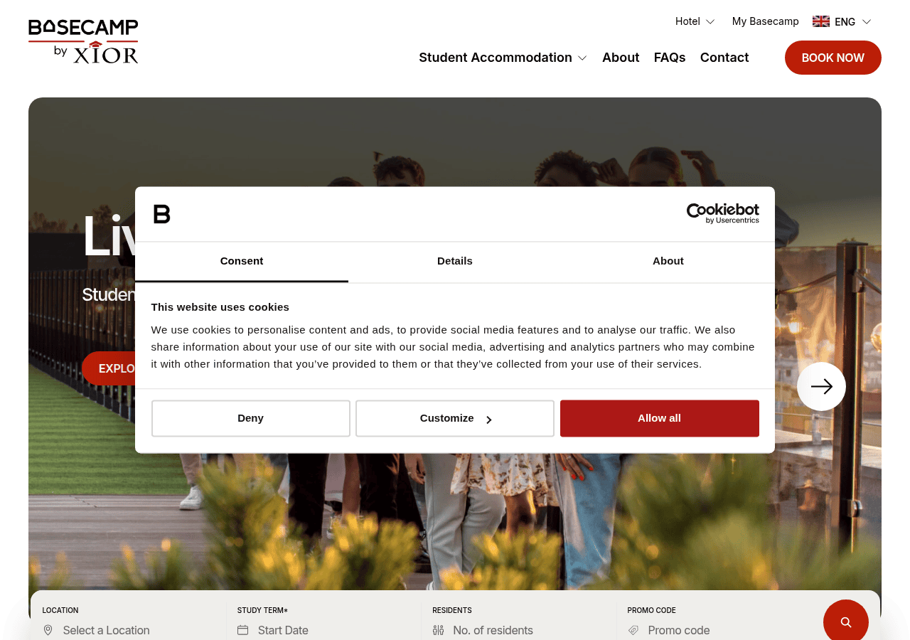 Screenshot of basecampstudent.com