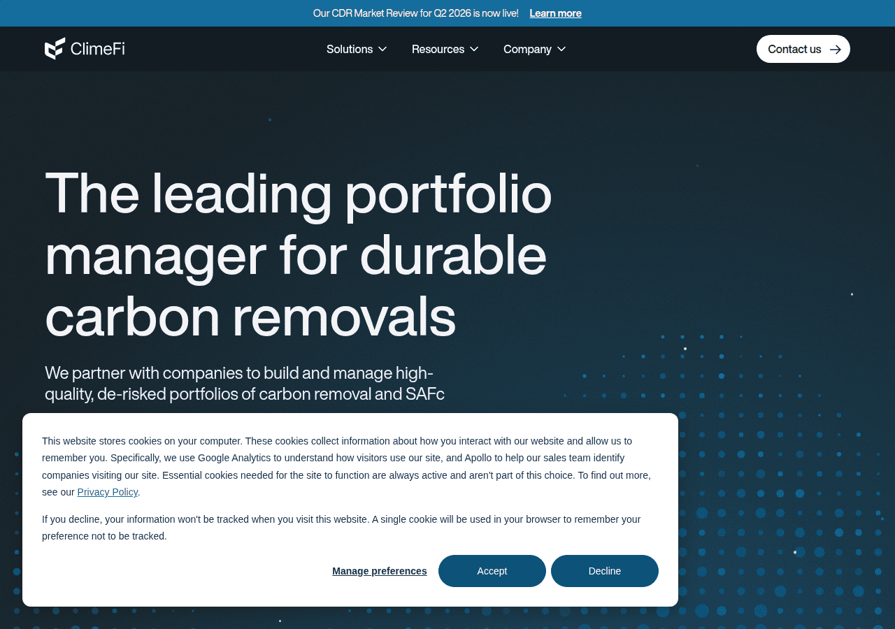 Screenshot of climefi.com