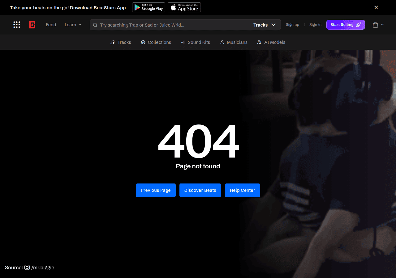 Screenshot of beatstars.com