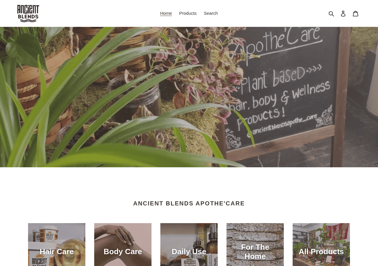 Screenshot of shopancientblends.com