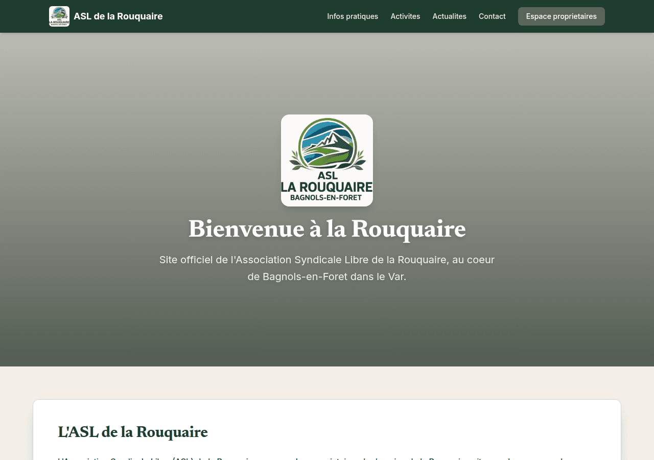 Screenshot of asldelarouquaire.fr