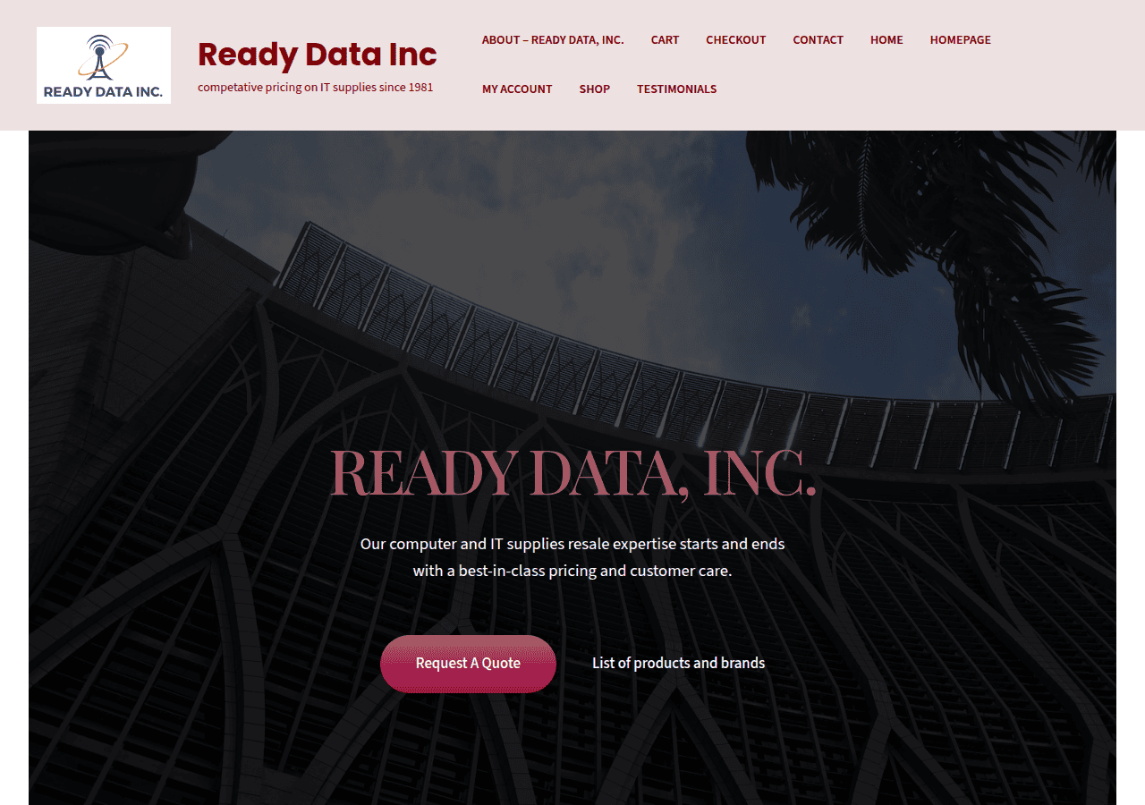 Screenshot of readydatainc.com