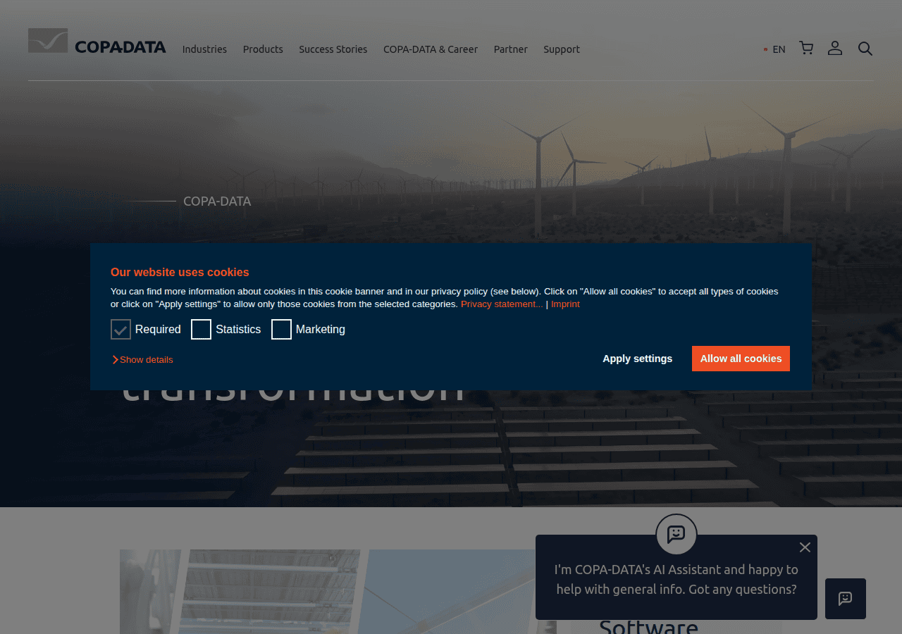 Screenshot of copadata.com