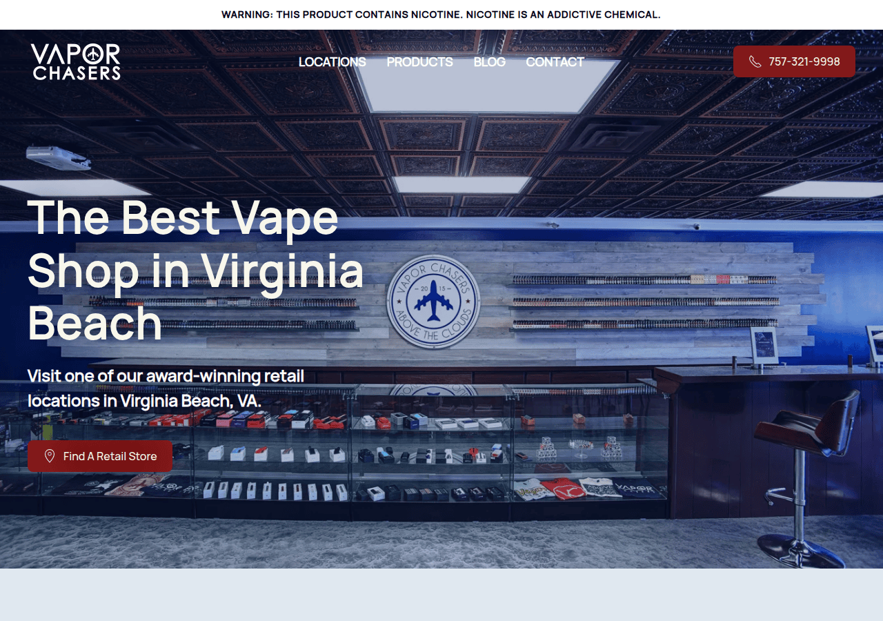 Screenshot of vaporchasers.com