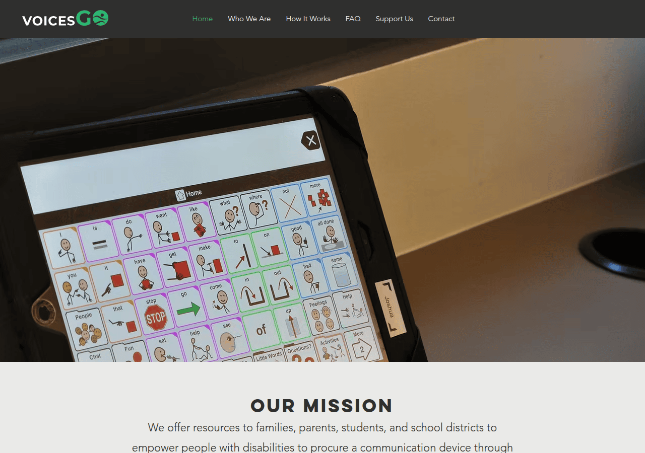 Screenshot of voicesgo.org