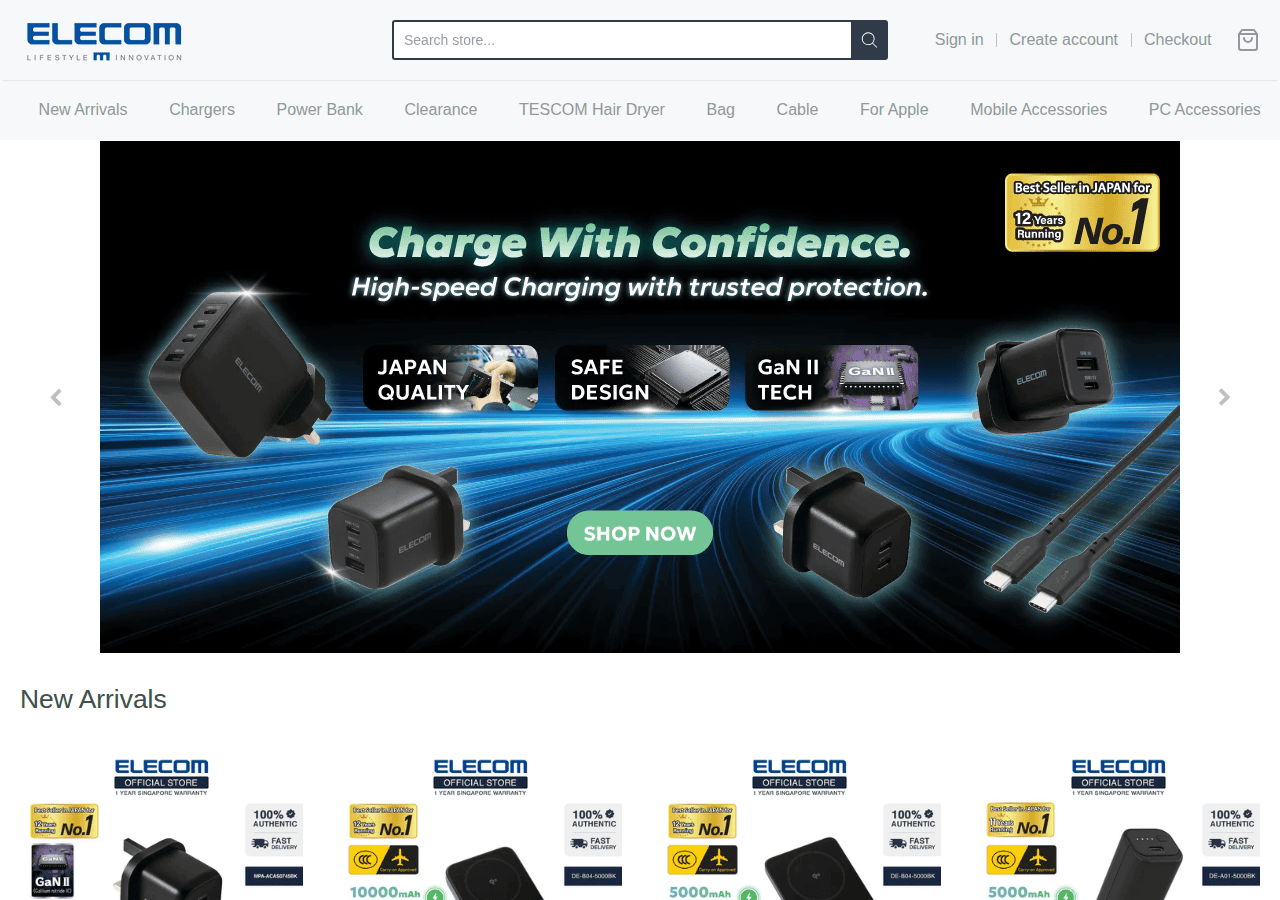 Screenshot of elecomsingapore.net