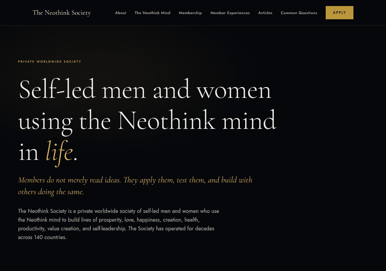 Screenshot of theneothinksociety.com