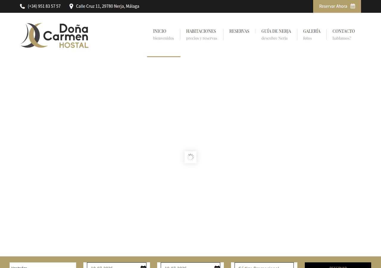 Screenshot of hostalcarmennerja.com