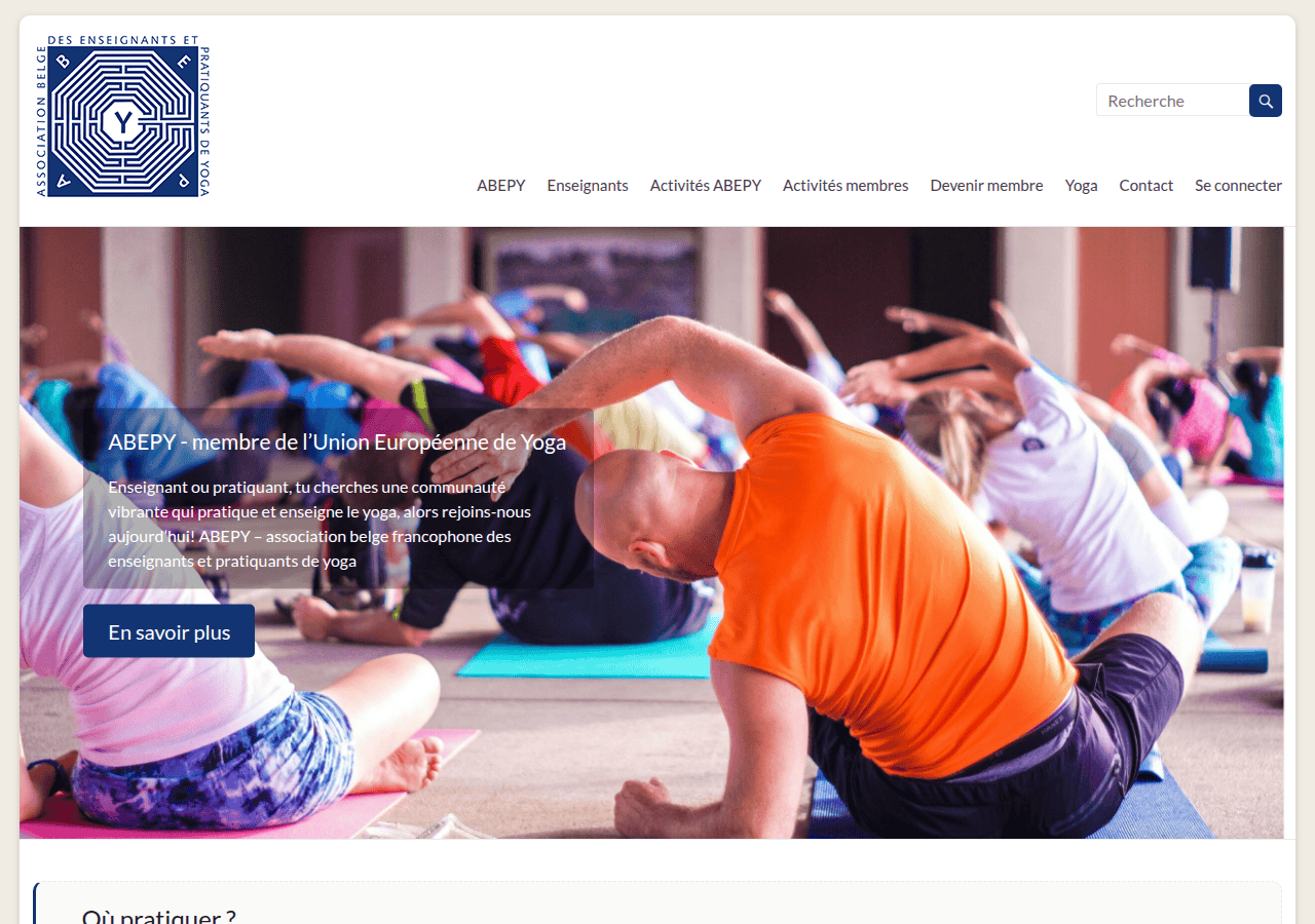 Screenshot of yoga-abepy.be