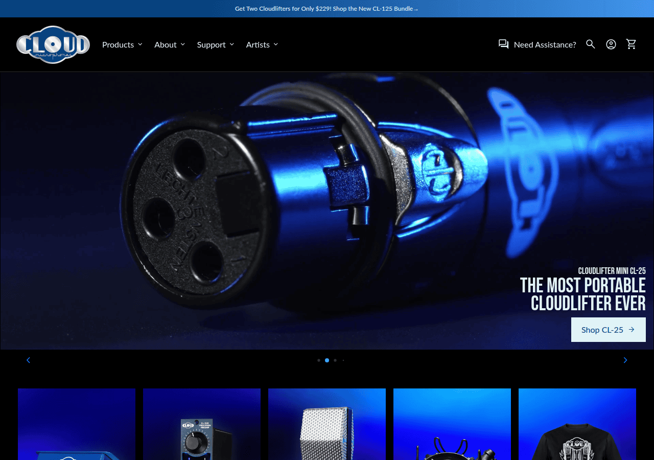 Screenshot of cloudmicrophones.com