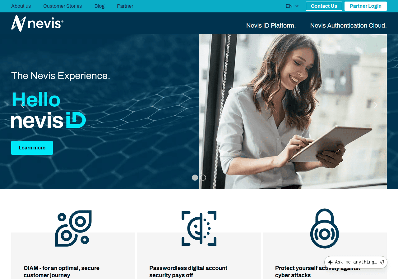 Screenshot of nevis.net