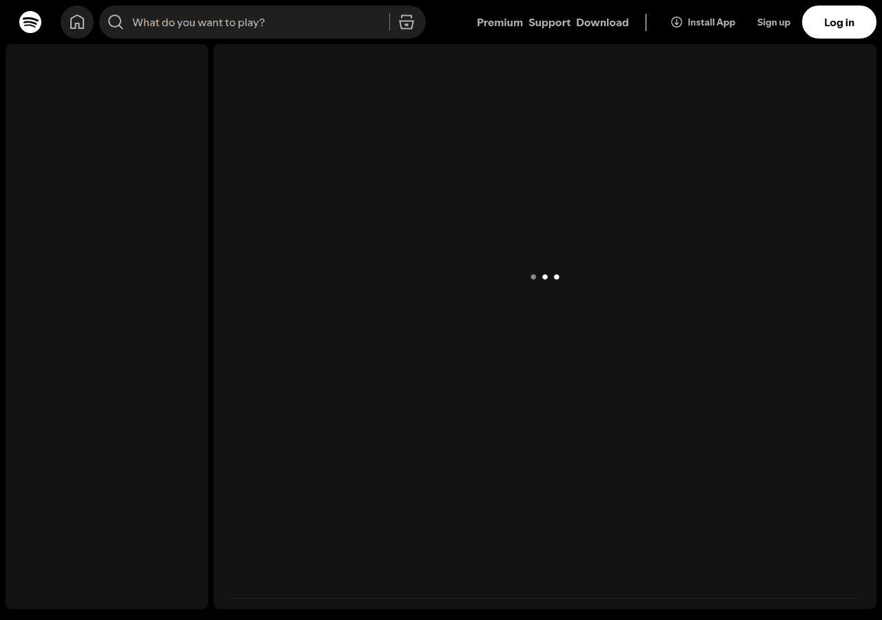 Screenshot of spotify.com