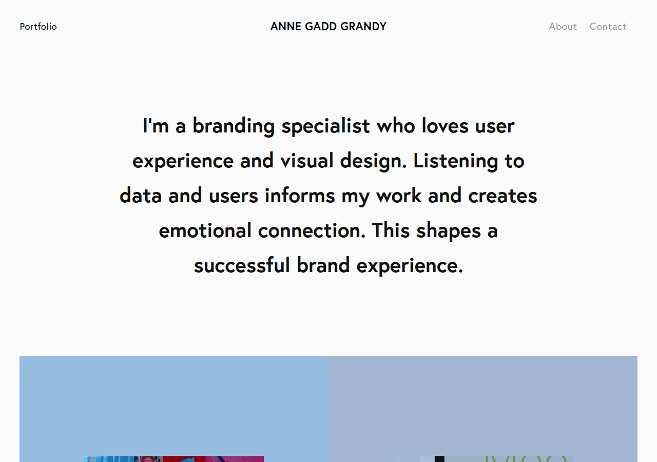 Screenshot of annegaddgrandy.com