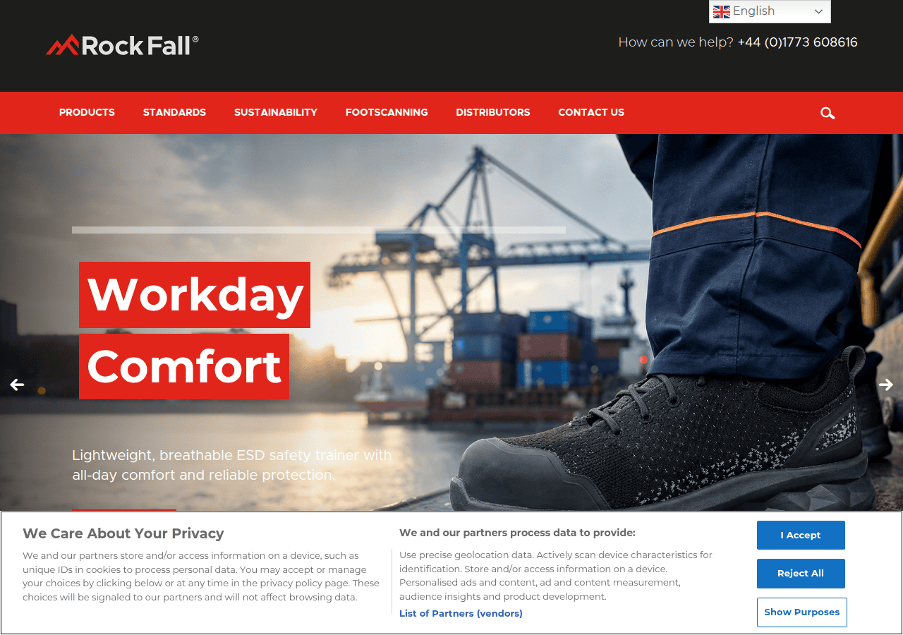 Screenshot of rockfall.com