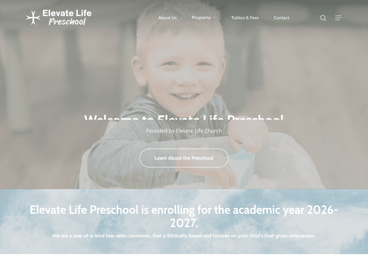 Screenshot of elevatepreschool.com