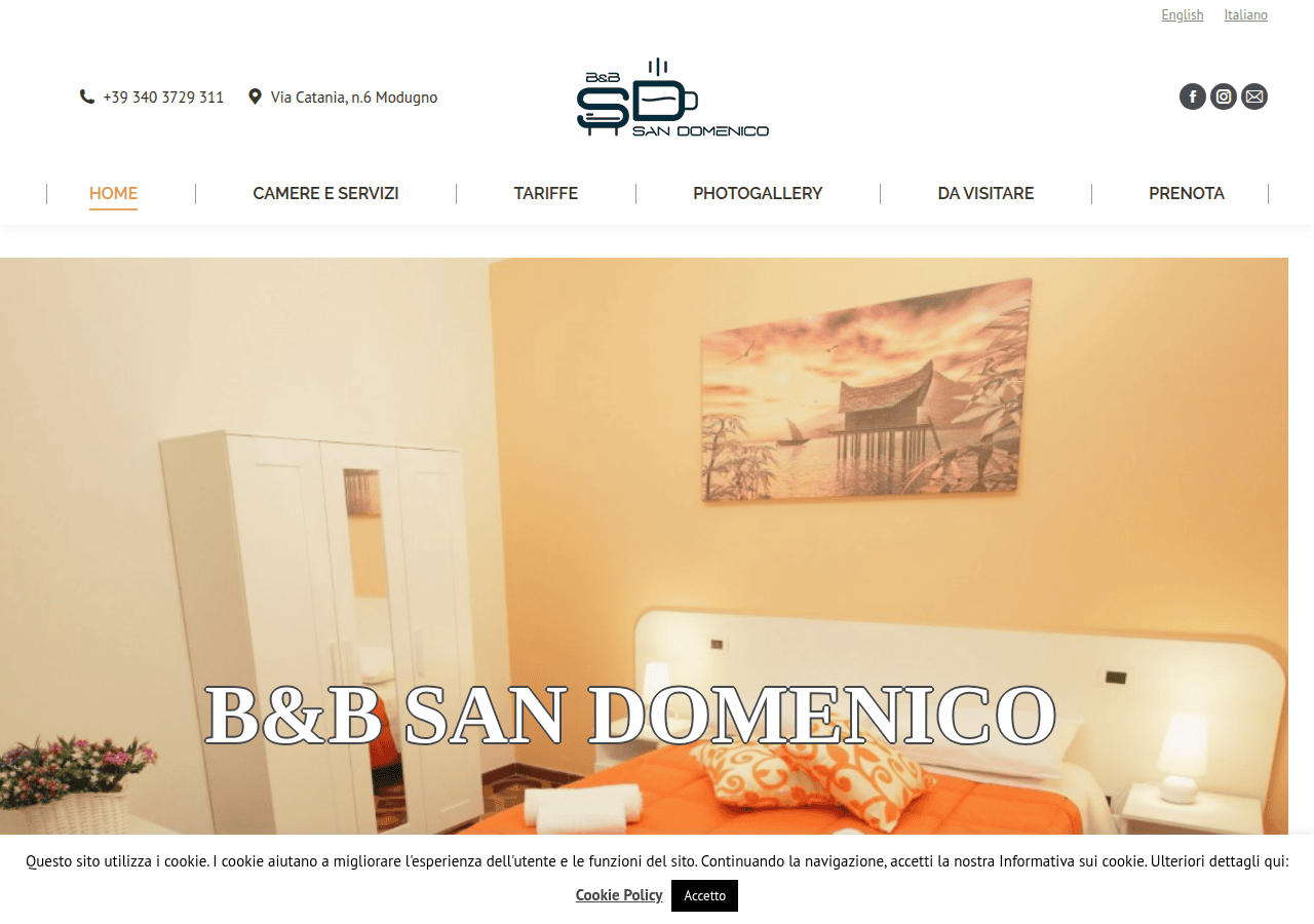 Screenshot of bnbsandomenico.it