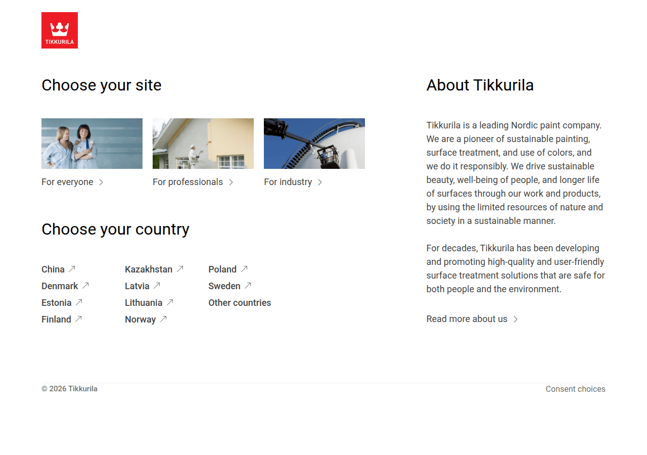 Screenshot of tikkurila.com