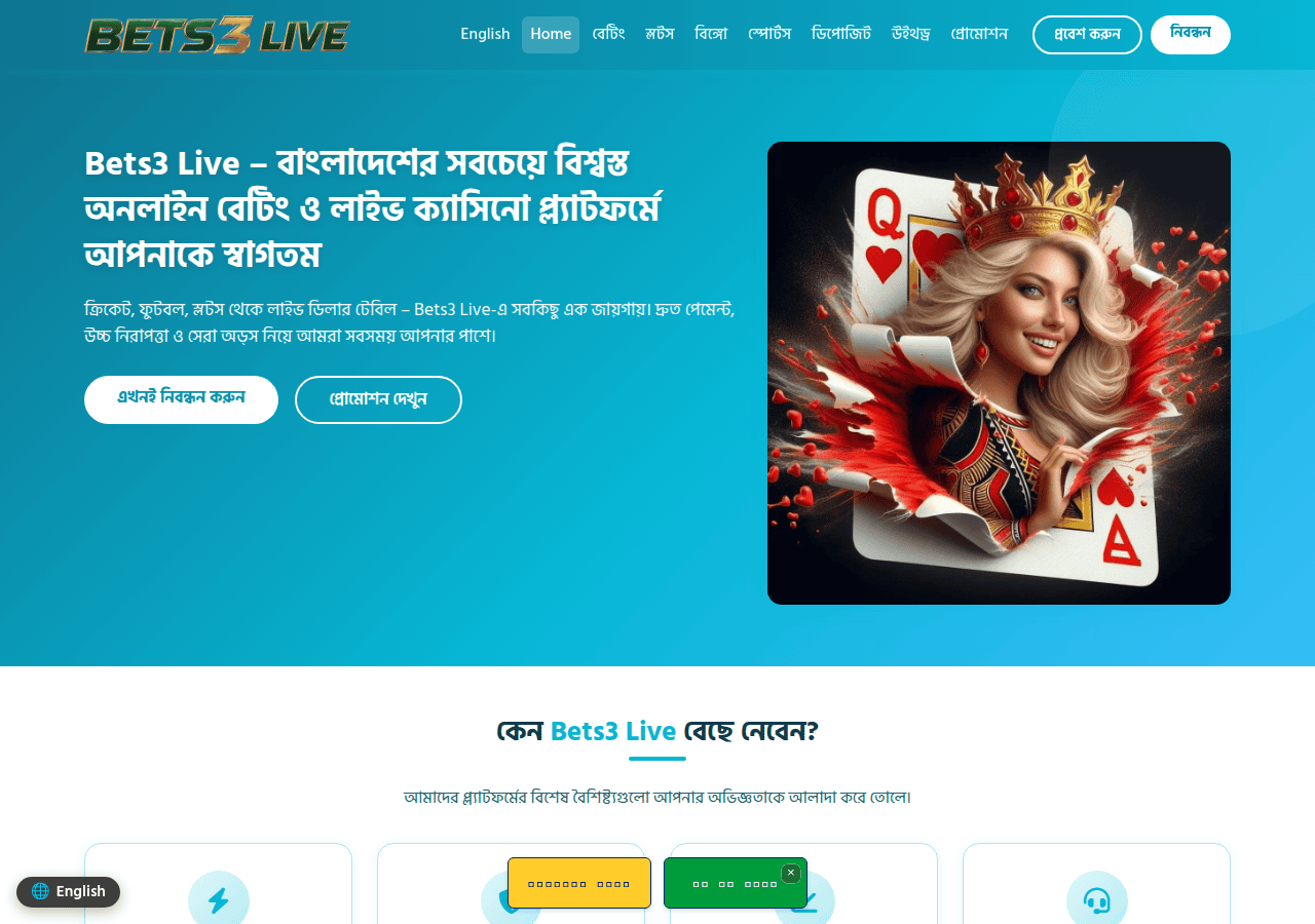 Screenshot of bets3live.com