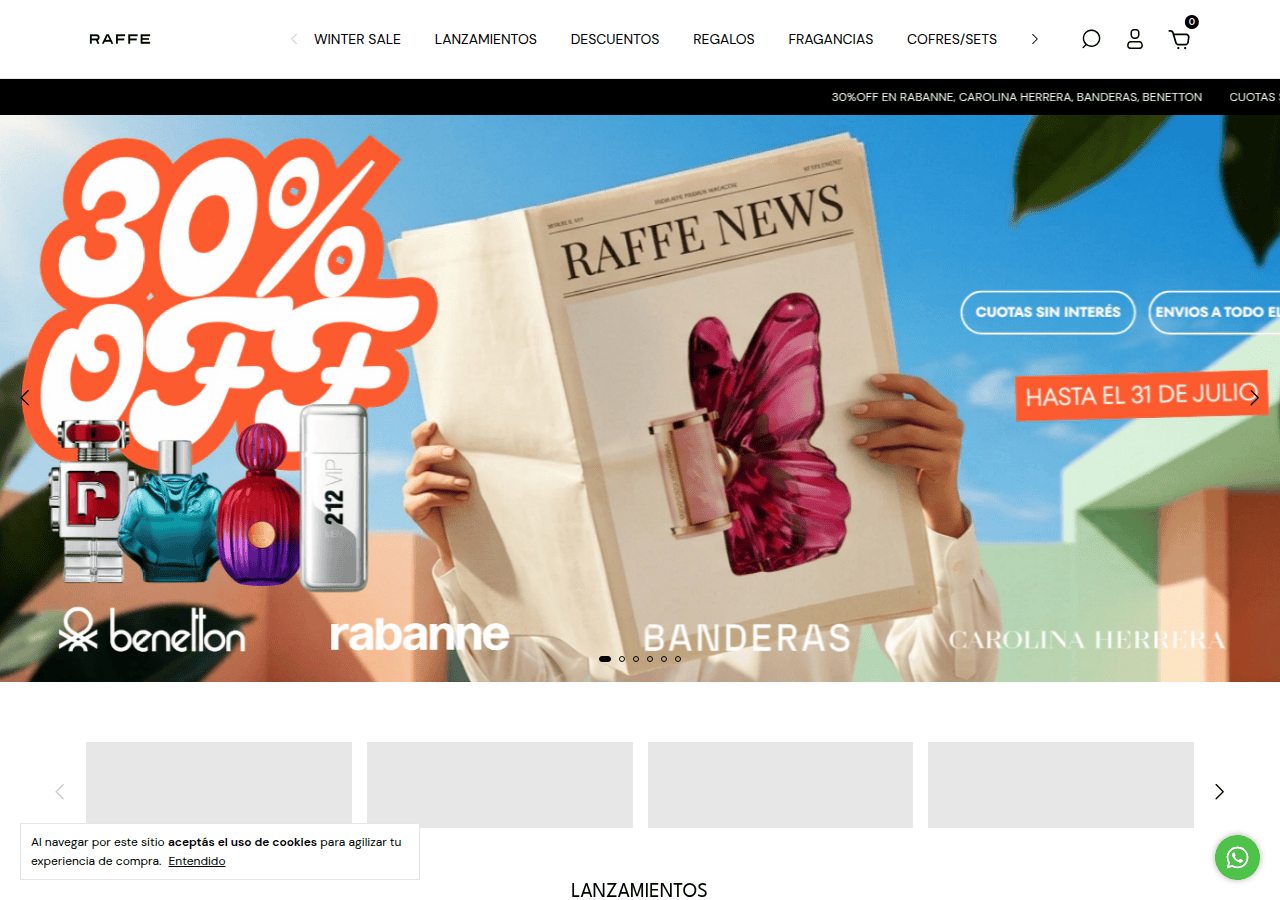 Screenshot of raffeperfumerias.com