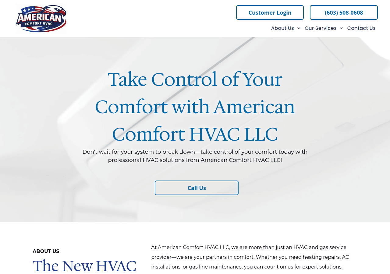 Screenshot of americancomfortnh.com