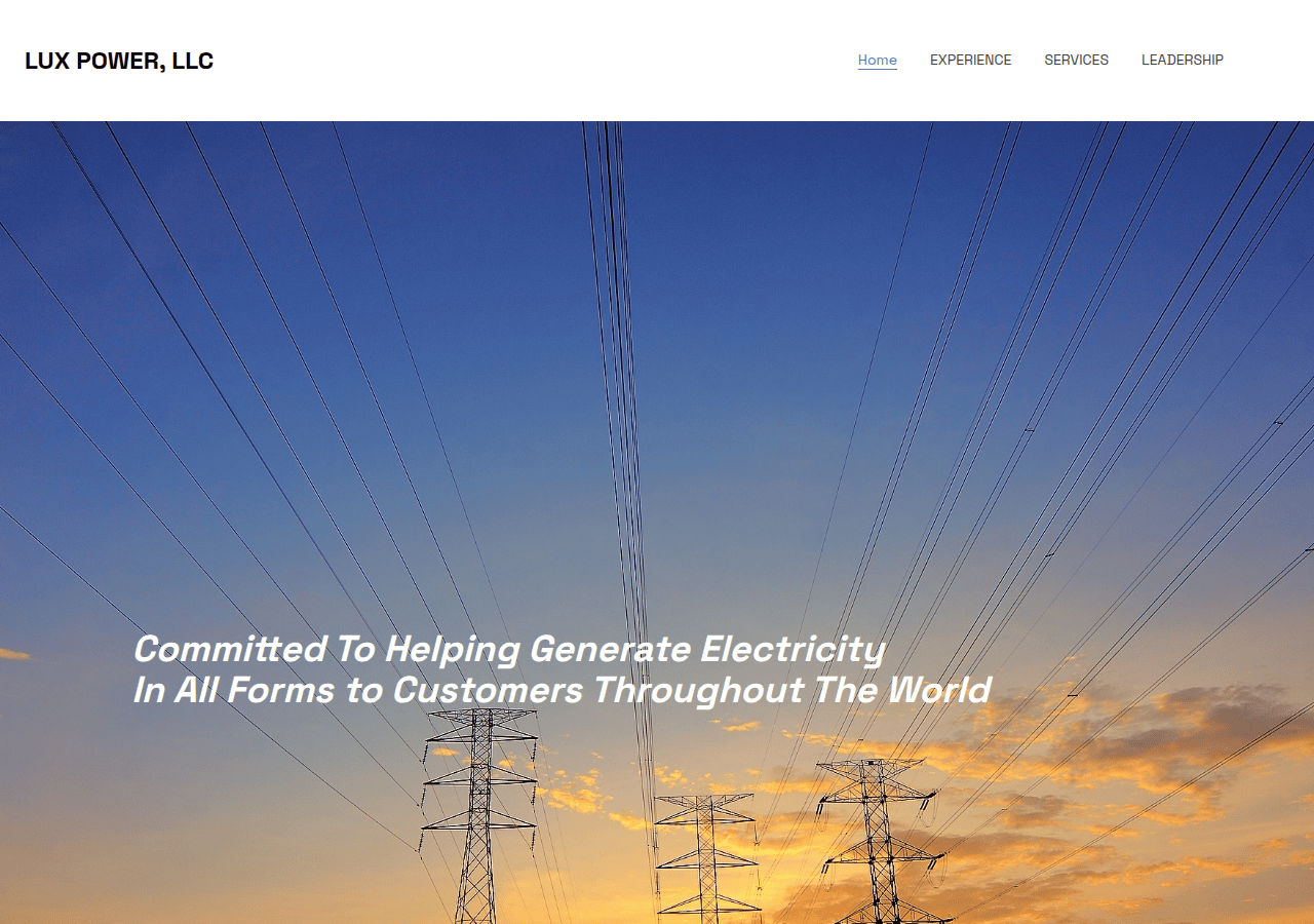 Screenshot of luxpowerllc.com