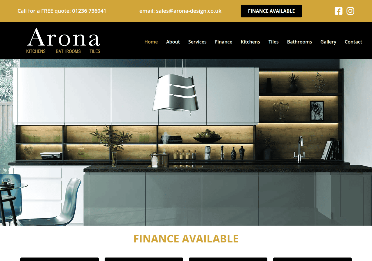 Screenshot of arona-design.co.uk