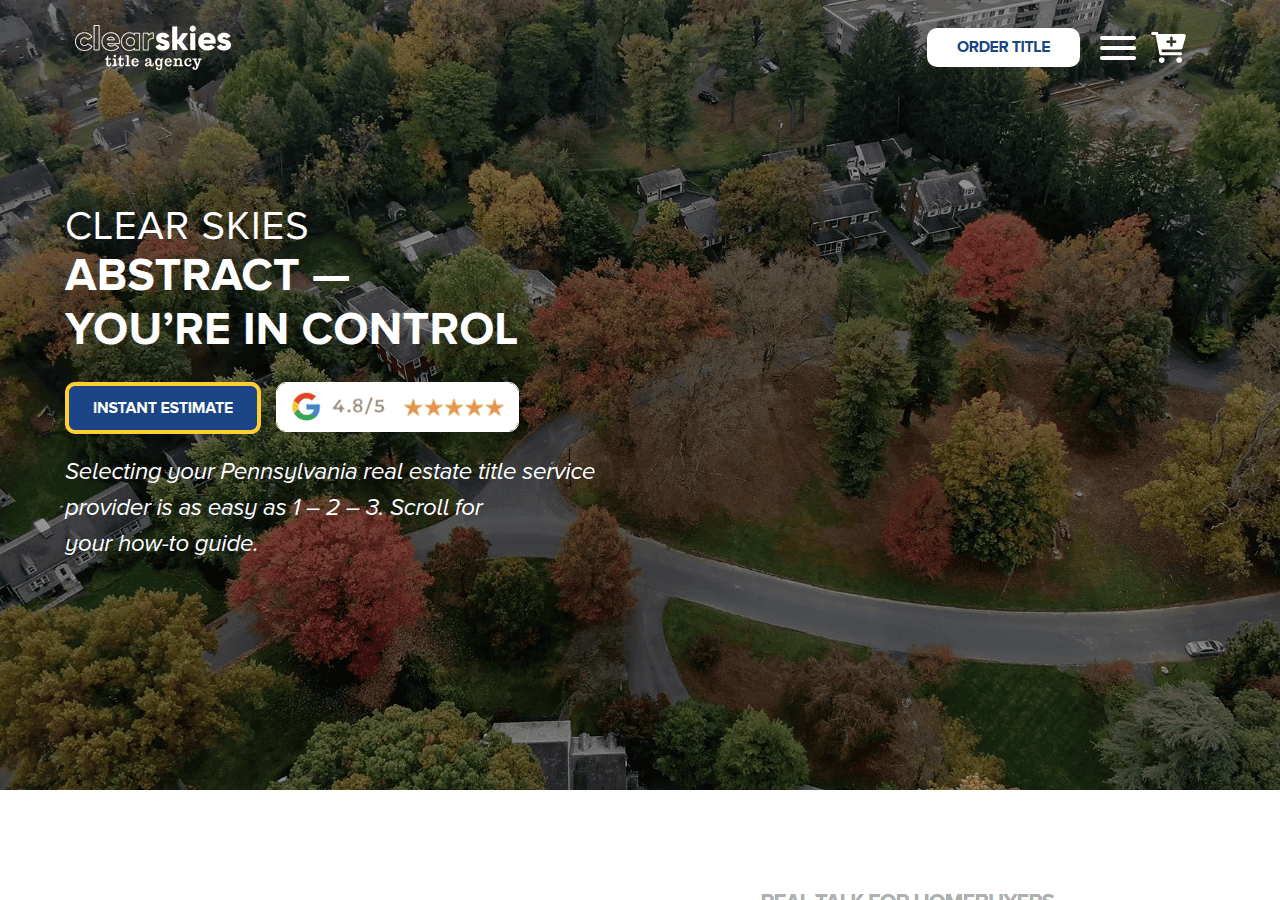 Screenshot of clearskiestitle.com