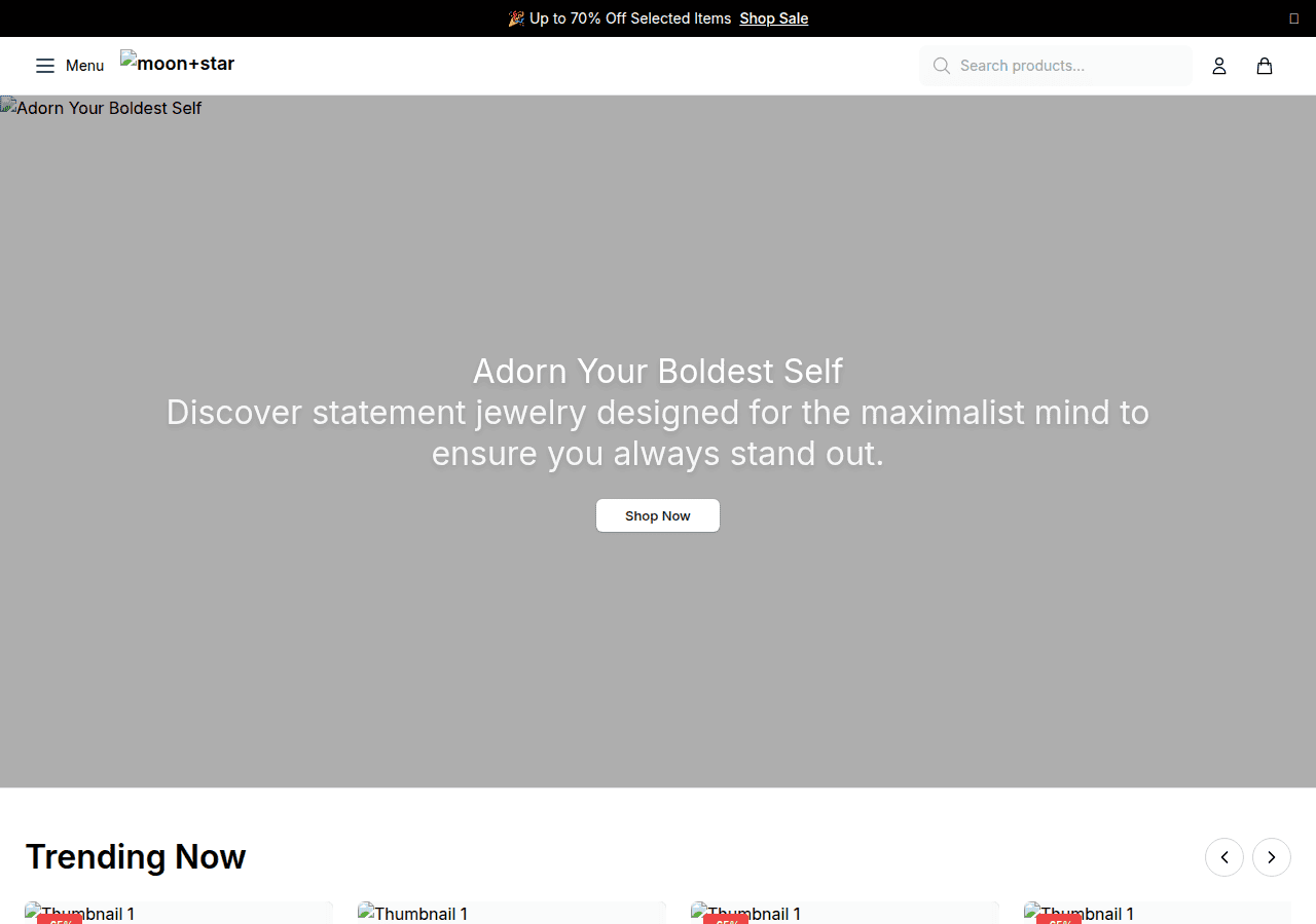 Screenshot of shopmoonandstar.shop