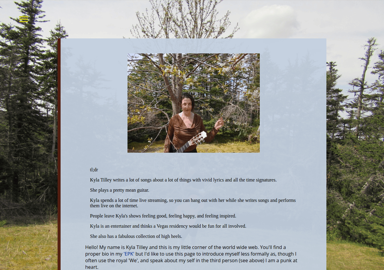 Screenshot of kylatilley.com