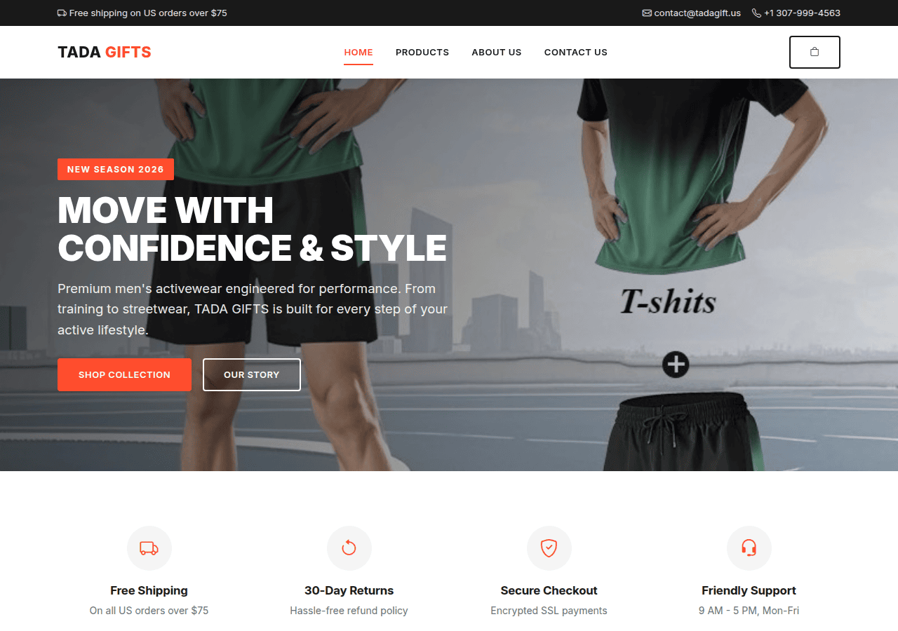 Screenshot of tadgiftllc.com