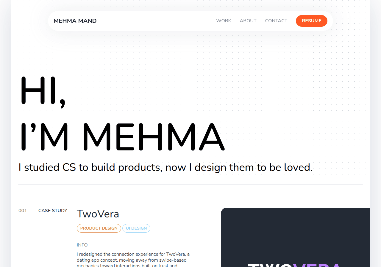 Screenshot of mehmamand.design