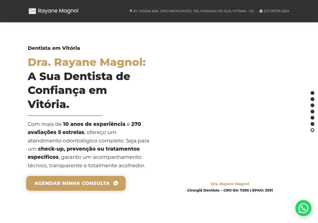 Screenshot of rayanemagnol.com.br
