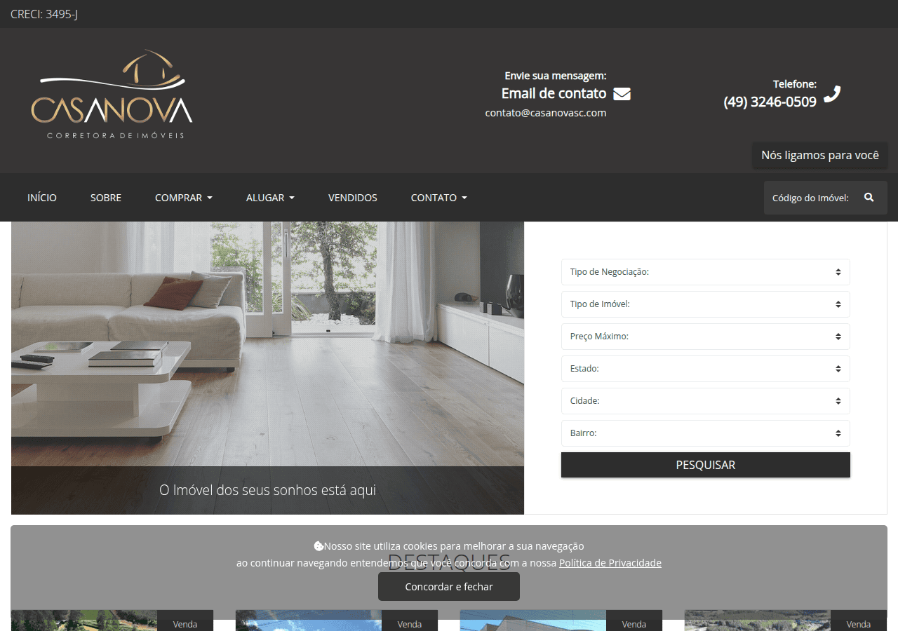 Screenshot of casanovasc.com
