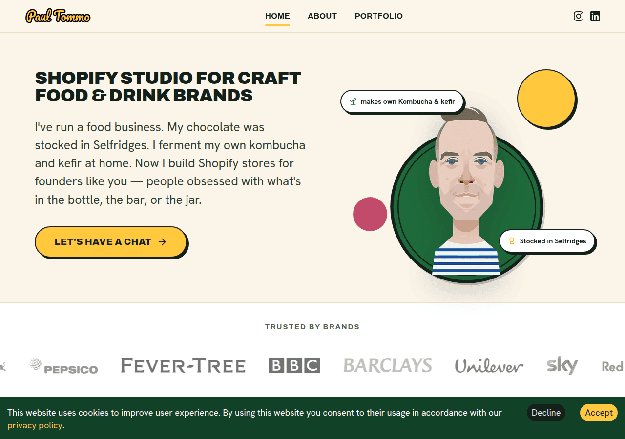 Screenshot of paultommo.com