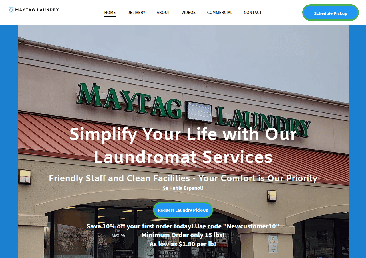 Screenshot of maytaglaundryservice.com